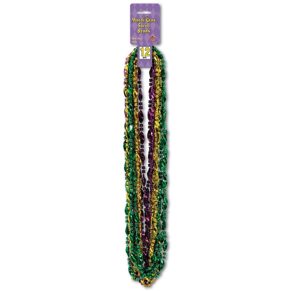 Mardi Gras 33in Swirl Beads 12ct
