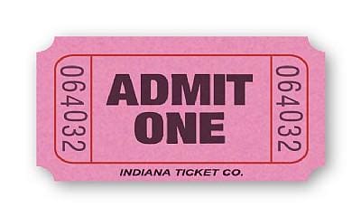 Classic 1x2in Admit One Single Ticket Roll