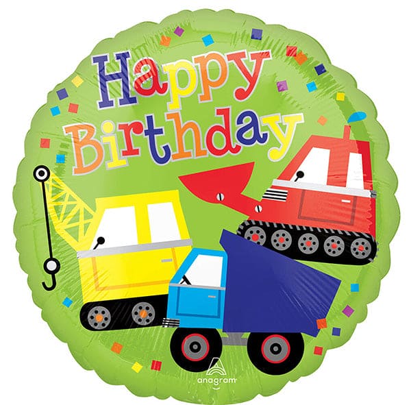 Happy Birthday Trucks 17in Metallic Balloon
