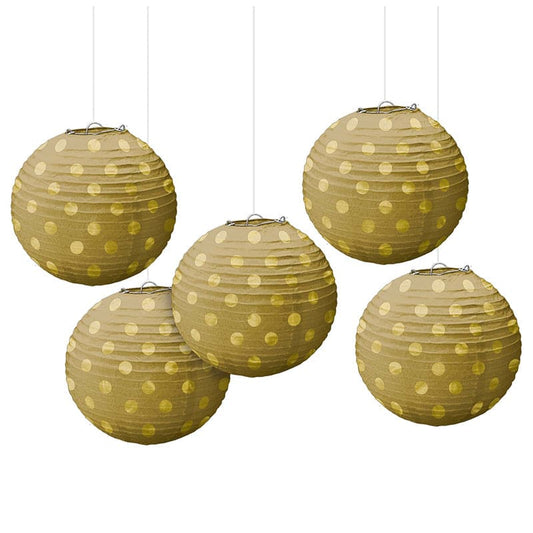 Gold Dot 5in Mini Lanterns 5ct