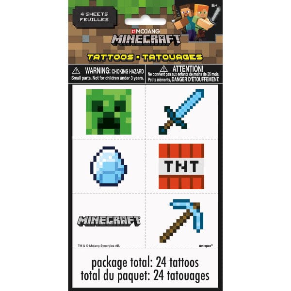 Minecraft Temporary Tattoo Favors