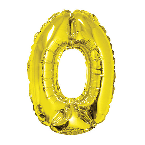 16in Gold Number 0 Balloon (DOES NOT FLOAT)