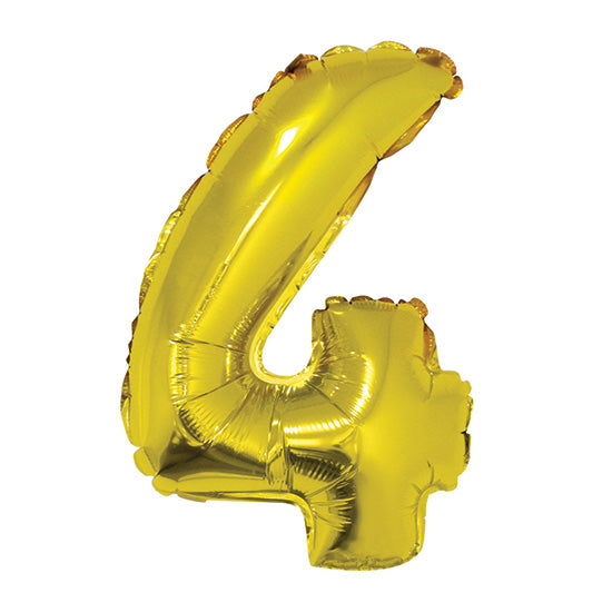 16in Gold Number 4 Balloon (DOES NOT FLOAT)
