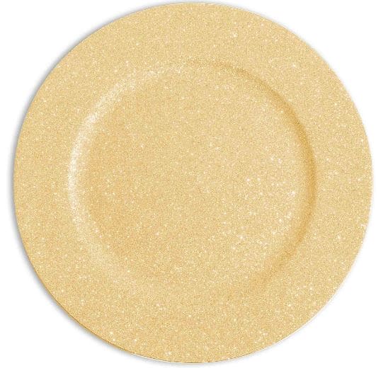 Glitter Plastic Charger Plate 13in - Gold