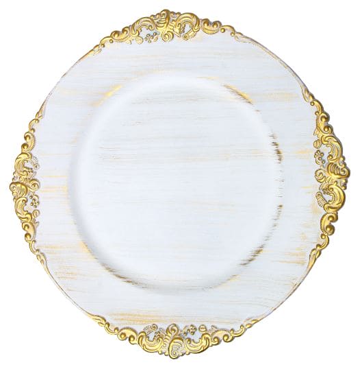 Filigree Edge Plastic Charger Plate 13in - White