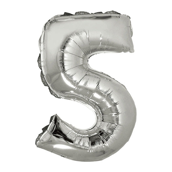 16in Silver Number 5 Balloon (DOES NOT FLOAT)