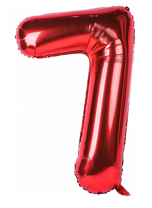 40in Number  Red Mylar Balloon