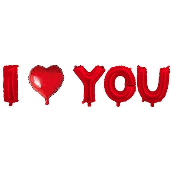 I Heart You Red Air Filled Balloon Set