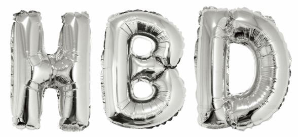 16" HBD Silver Balloons (Happy Birthday) (DOS NOT FLOAT) 1 Ct