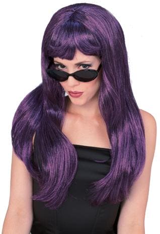 Glamour Long Purple and Black Wig