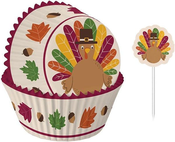 Thankful Baking Cups and Picks 48ct
