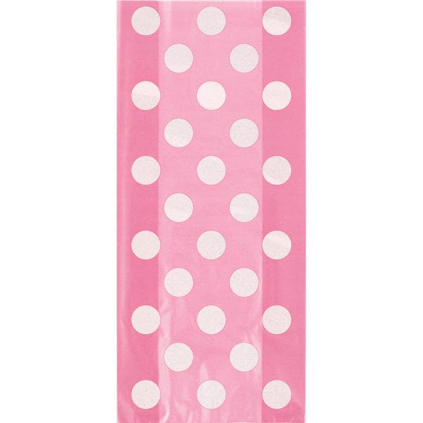 Hot Pink Dots Cellophane Bags 20ct