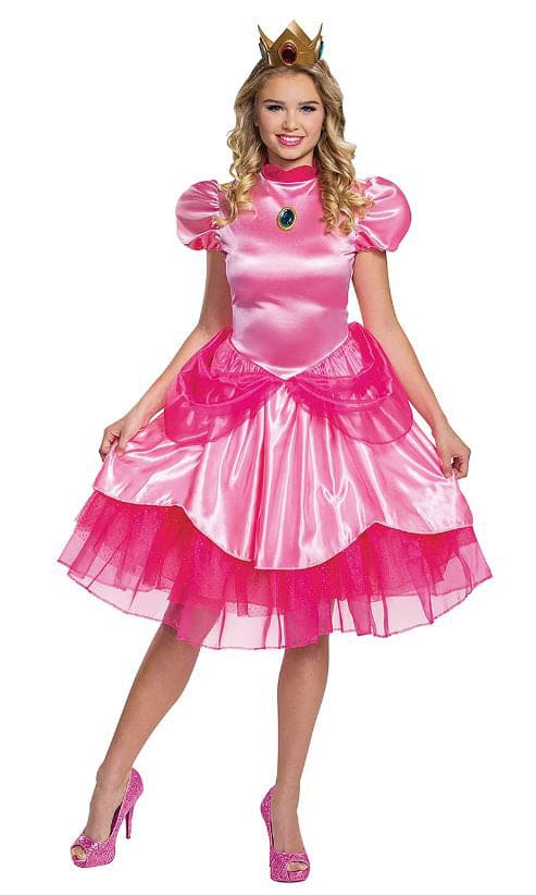 princess peach dress adult Princess Peach Deluxe Adult Costume – Party Depot Store