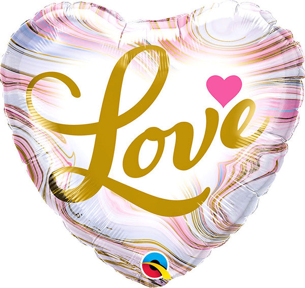 Love Colorful Marble 18in Metallic Balloon