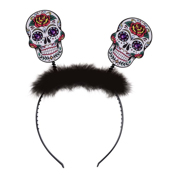 Day of the Dead Sugar Skull Head Bopper Headband