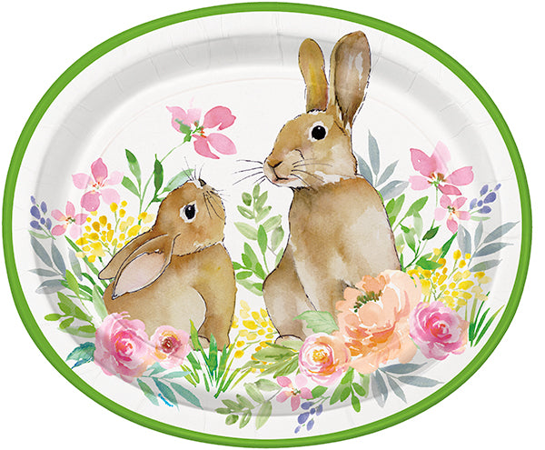 Watercolor Pastel 10 x 12in Oval Platters 8ct