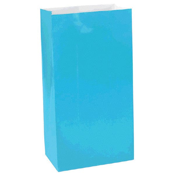 Caribbean Blue Mini Paper Bags 12 Ct