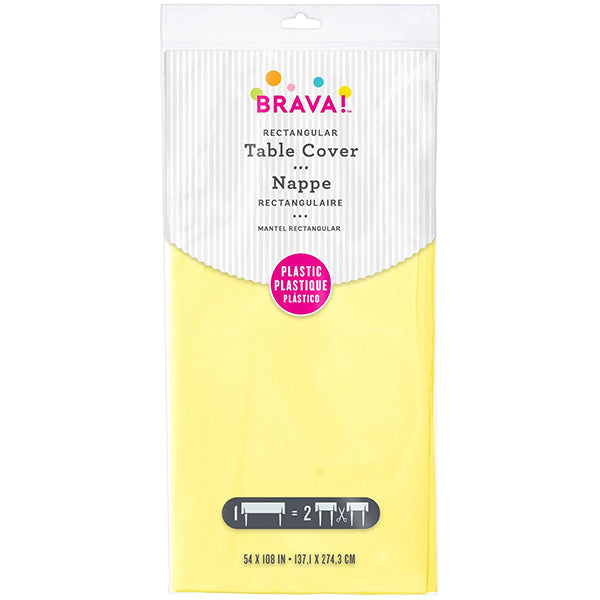 Light Yellow 54 x 108in Plastic Table Cover