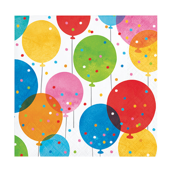 Confetti Balloons Beverage Napkins 16ct