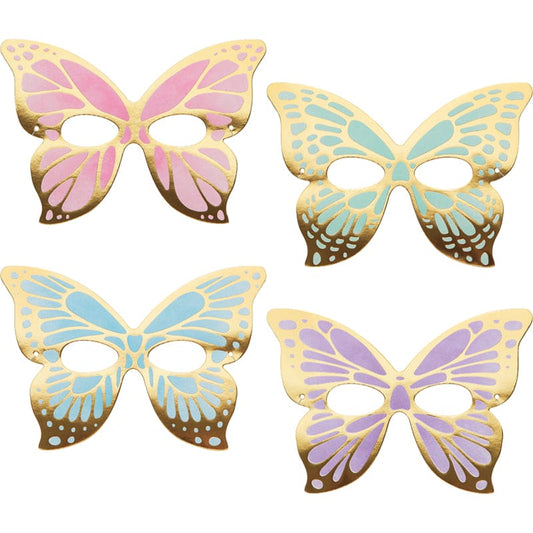 Shimmer Butterfly Paper Masks 8 Ct