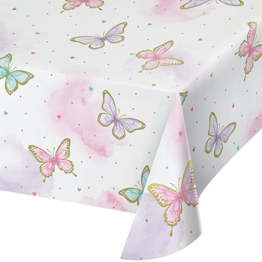 Shimmer Butterfly 54in x 102in Paper Table Cover 1ct