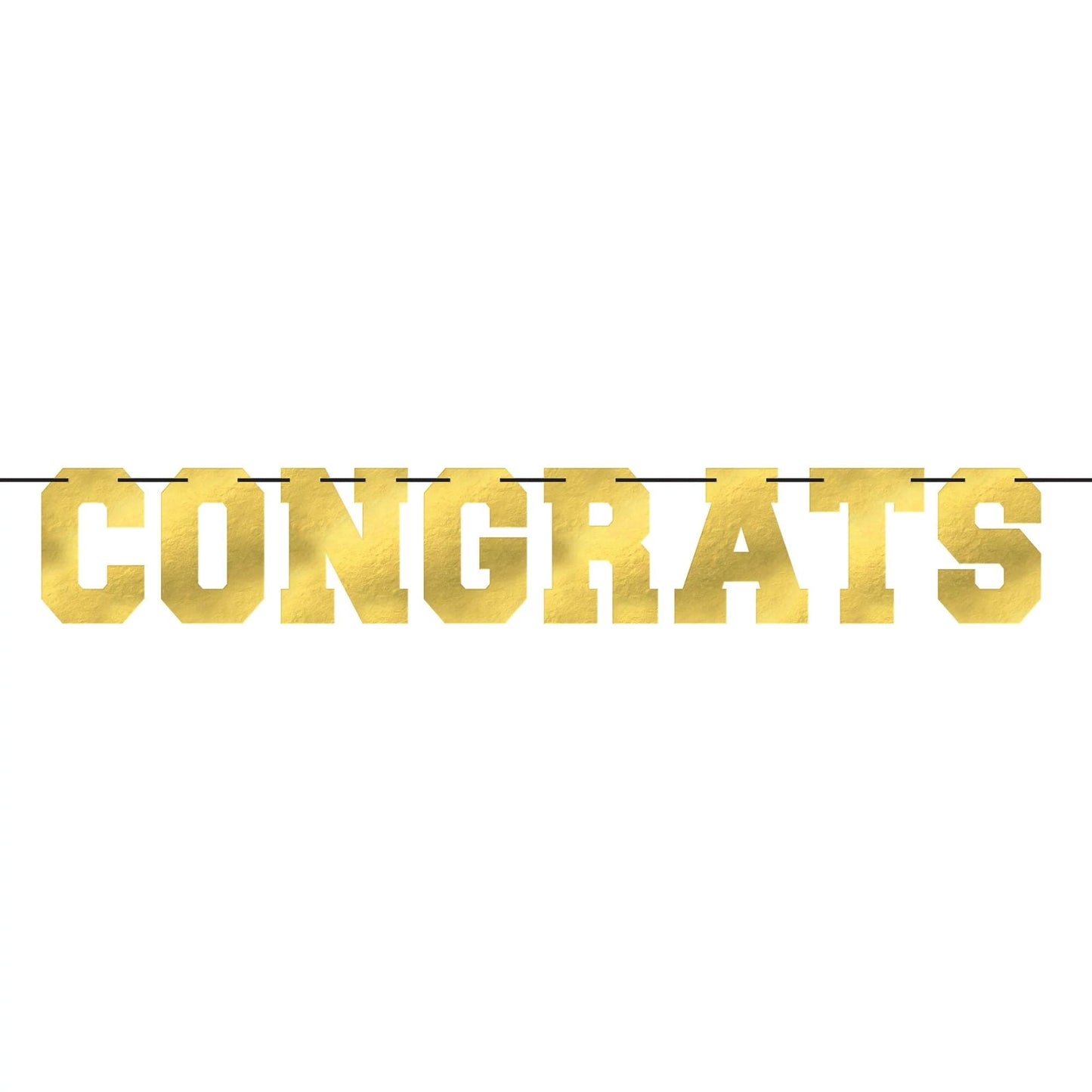 Congrats Gold Foil 12ft x 9.5ft Letter Banner