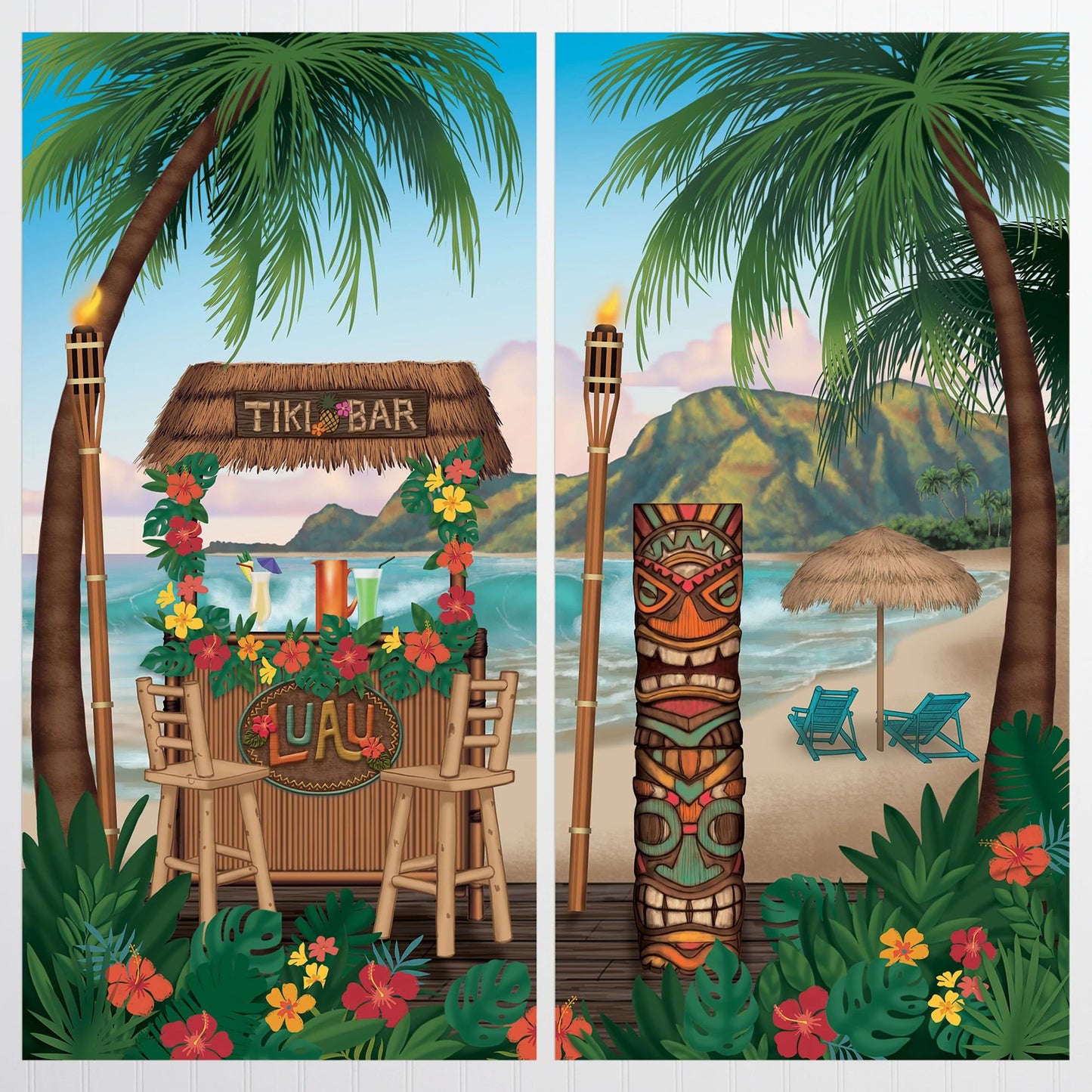 Vintage Tiki Scene Setters 2 Ct