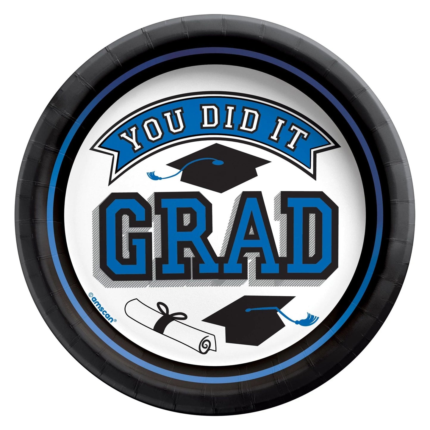 True To Your School Round 7in Lunch Plates Blue 20ct