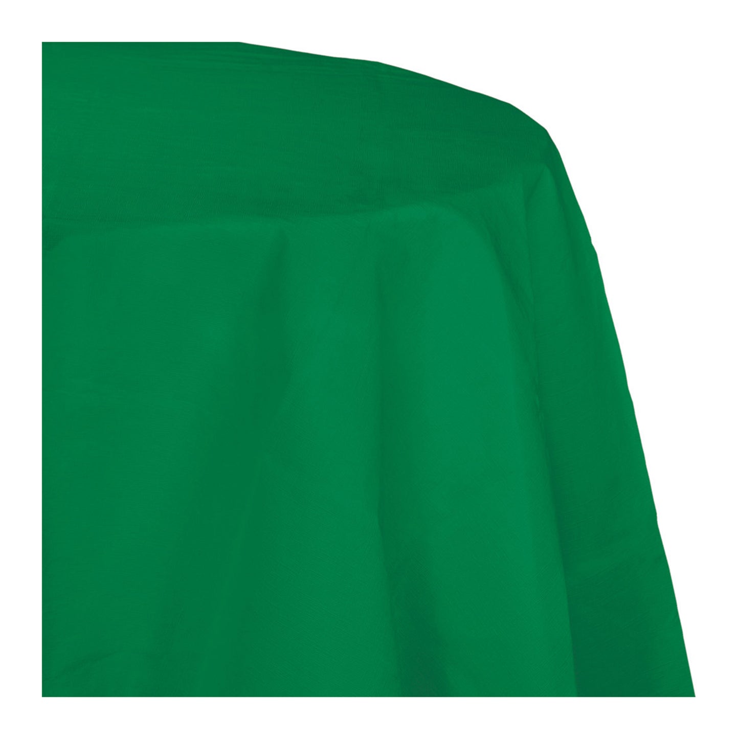 Emerald Green 82in Round PaperTable Cover Plastic Back