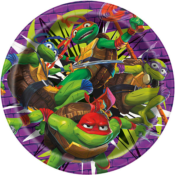 TMNT Mutant Mayhem 9in Round Dinner Paper Plates 8ct