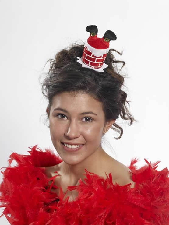 Santa in the Chimney Hair Clip