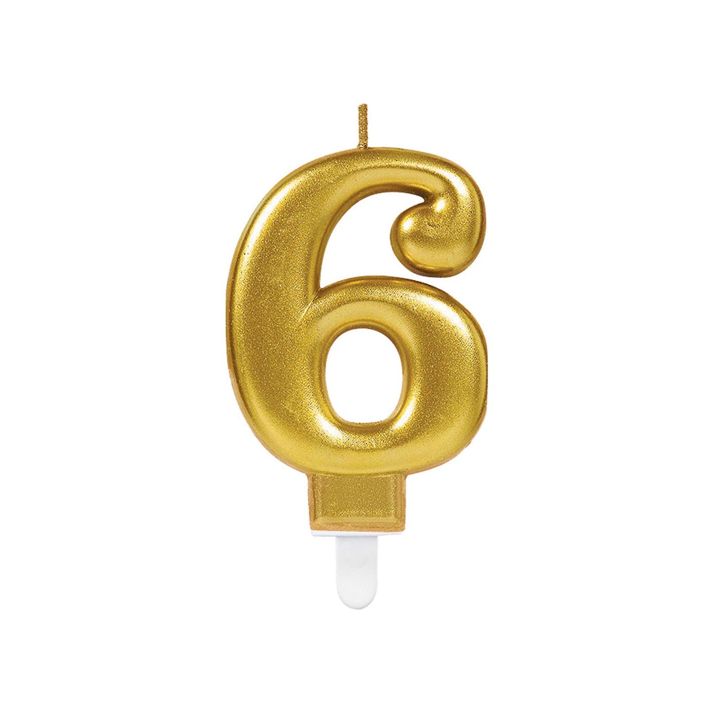 Numeral #6 Metallic Candle - Gold