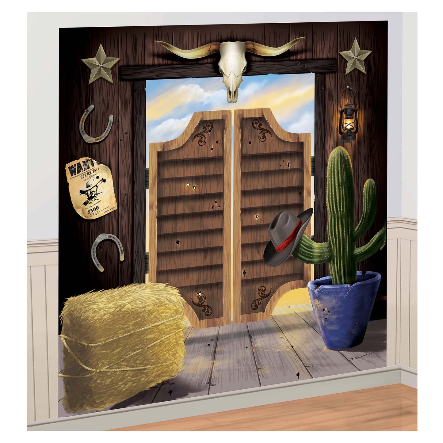 Yeehaw Cow Western Selfie Scene Setters 2 Ct