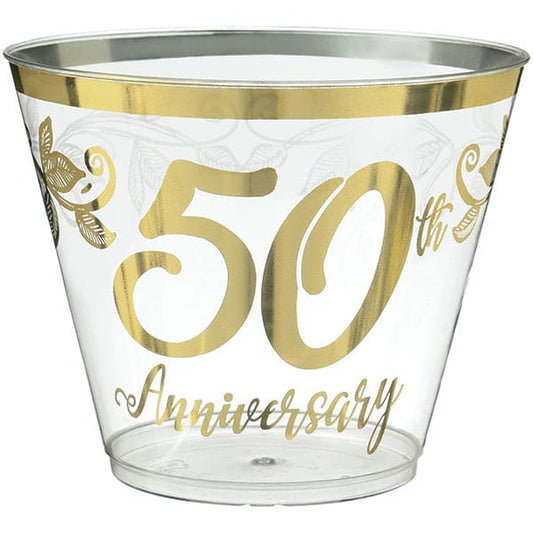 Happy 50th Anniversary 9oz Plastic Tumblers 30 Ct