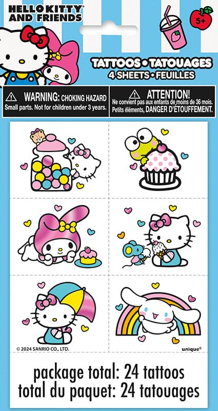 Hello Kitty and Friends Temporary Tattoos 4ct