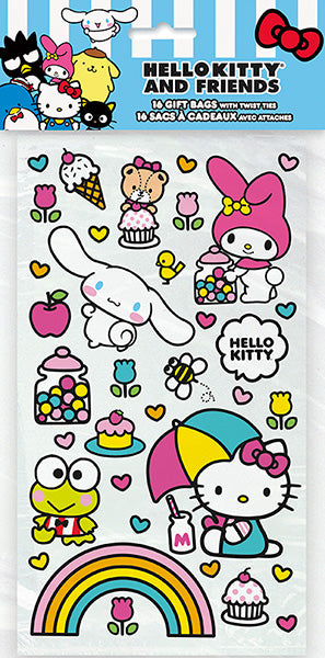 Hello Kitty Friends Cello Treat 5in x 9in Bags 16ct