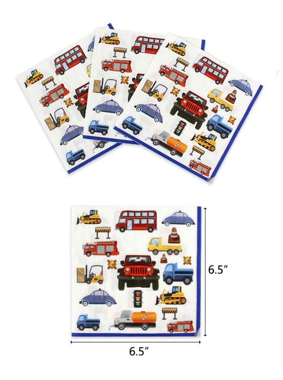 Car Party On The Move Vehicles Luncheon Napkins 20ct