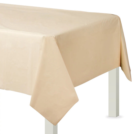 Flannel Backed Table Cover 54in x 108in - Vanilla Creme