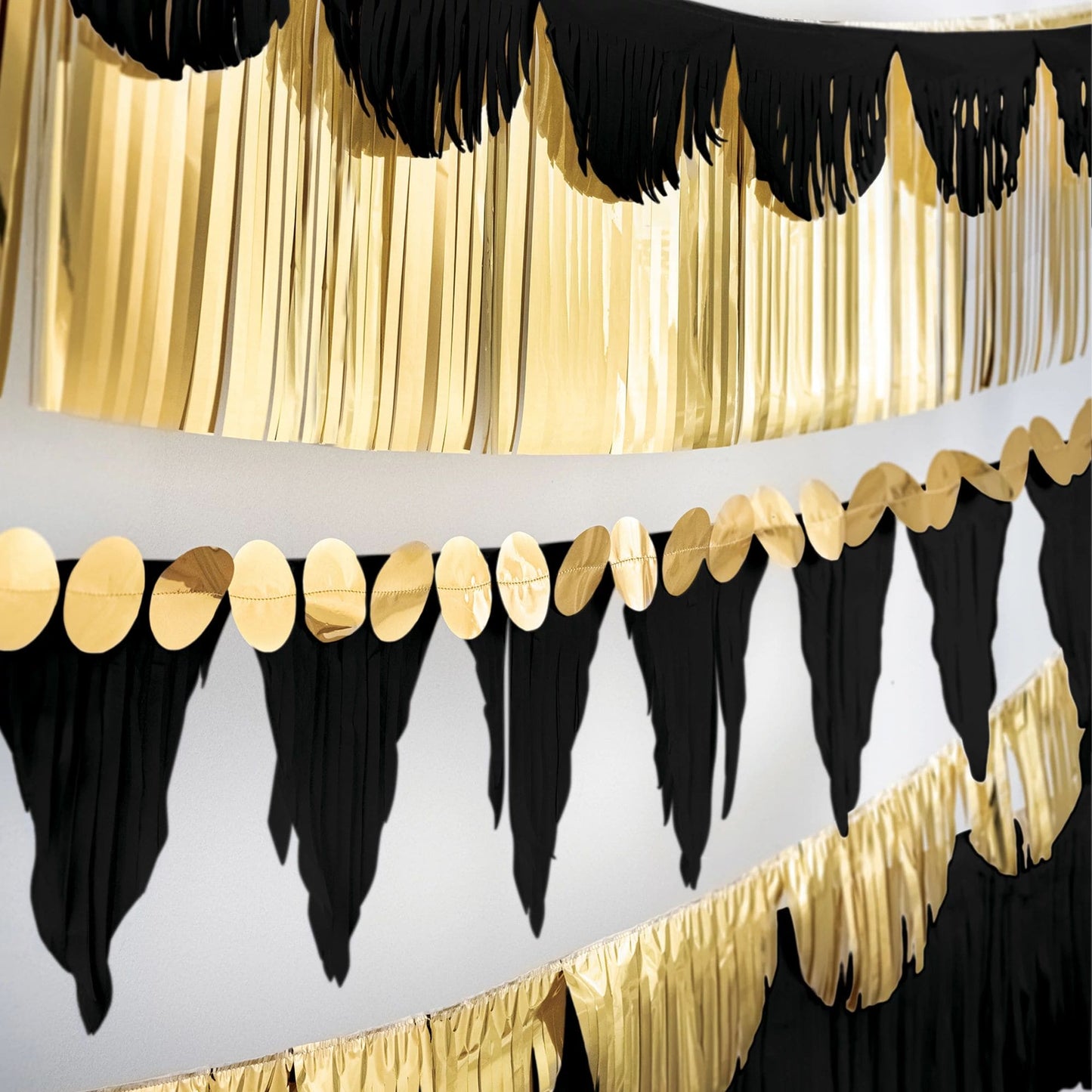 Multi Shape Fringe Banner Kit - Black 6 Ct