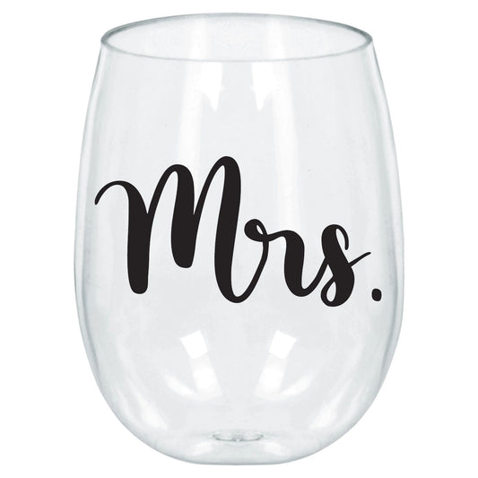 Mrs. Stemless Wine 17.9oz Glass