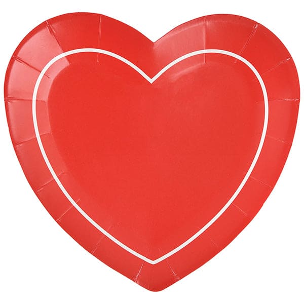 Heart Shaped 9in Dinner Paper Plates 8ct