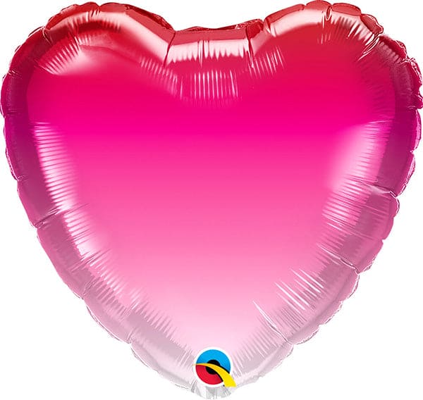Pink Ombre Heart 18in Metallic Balloon