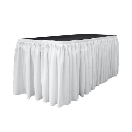Frosty White 14ft x 29in Deluxe Plastic Table Skirt