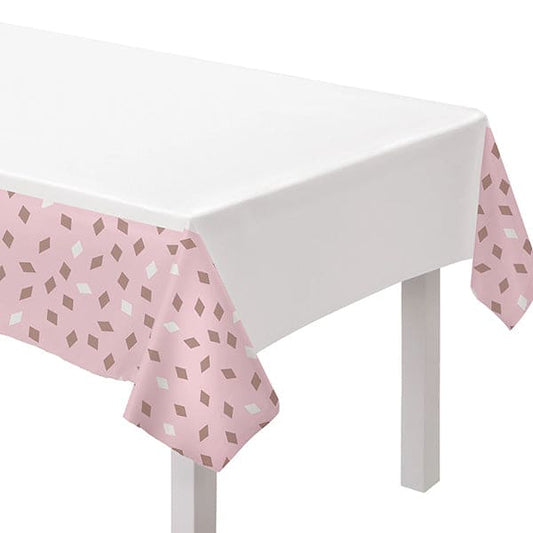Blush Birthday 54in x 102in Plastic Table Cover