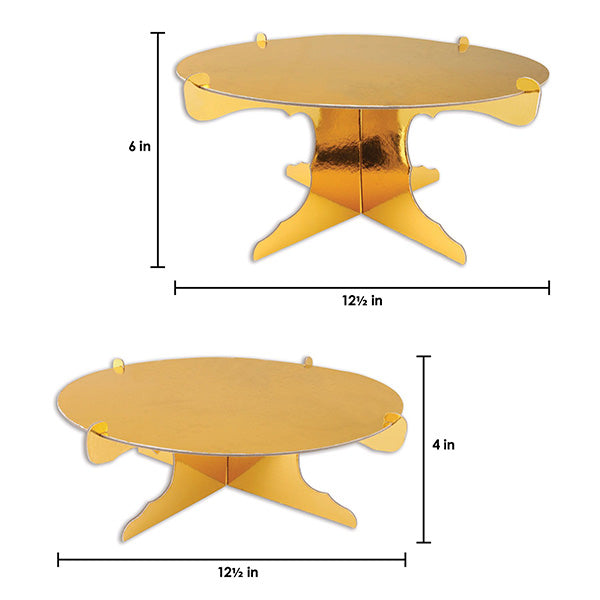 Metallic Cake Stands Gold 2ct