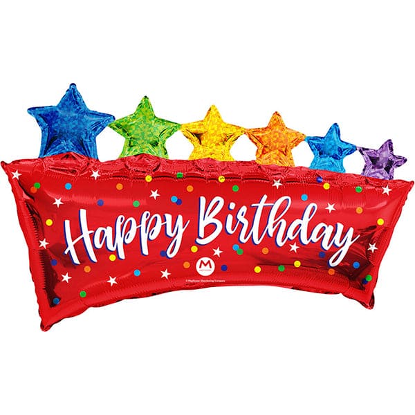 Happy Birthday Banner 36in Metallic Balloon