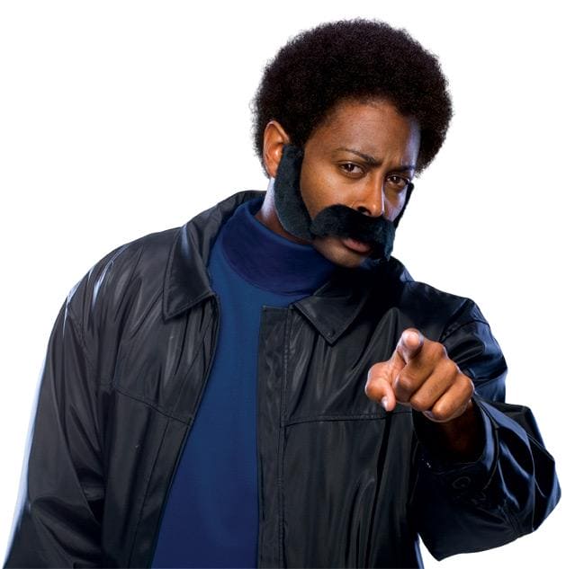 Black Moustache & Sideburns