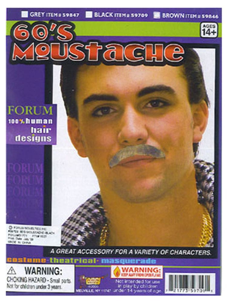 60's Grey Moustache