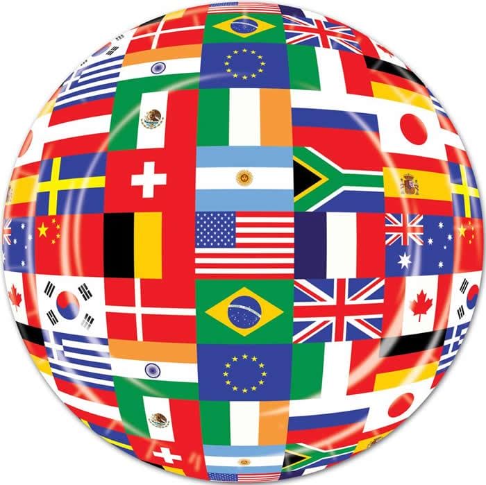 International Flags 9in Dinner Paper Plates 8ct