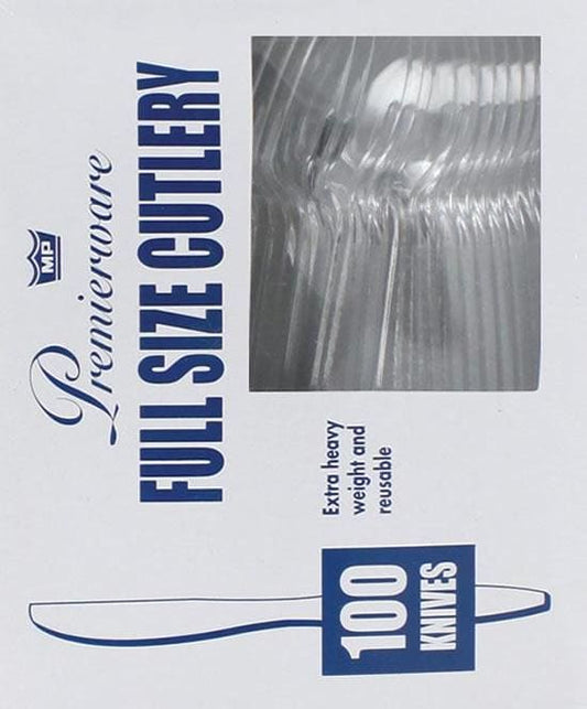 Extra Heavyweight Clear Plastic Knives 100ct